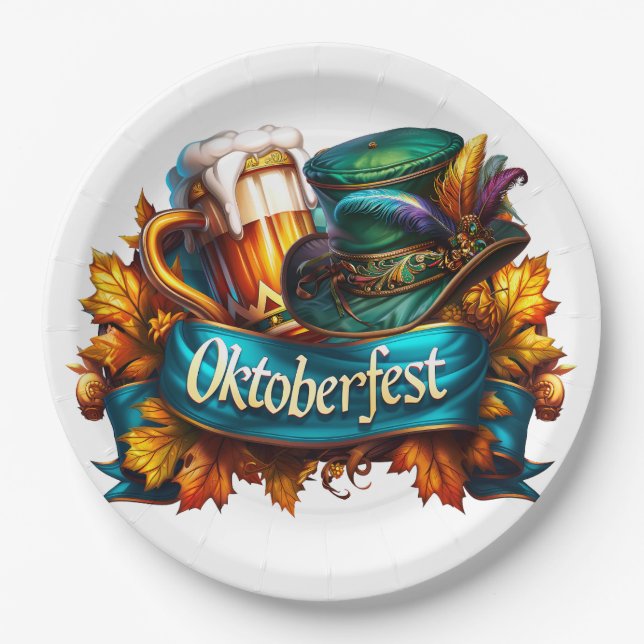 Prato De Papel Oktoberfest Colorido  (Frente)