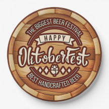 Oktoberfest Festival Brown Wooden Beer Barrel 9"