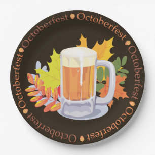 Prato De Papel Oktoberfest no círculo
