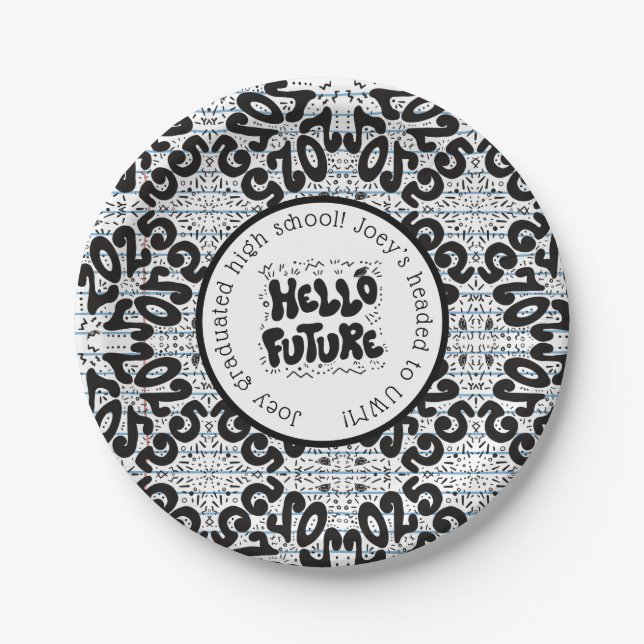 Prato De Papel Olá Futuro Papel Fola (Frente)