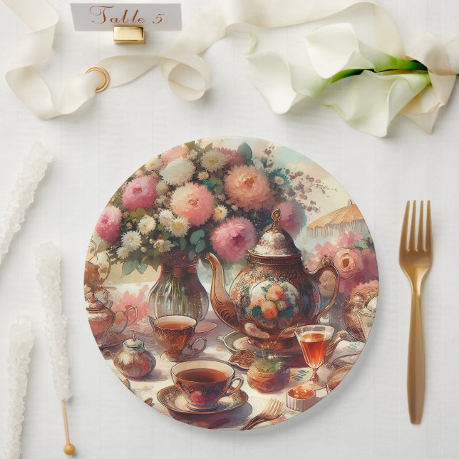 Prato De Papel Old Fashion Tea Party  (Casamento)