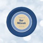 Prato De Papel Olha! Placa de papel Mitzvah do Bar Personalizado<br><div class="desc">Partyware do bar Mitzvah</div>