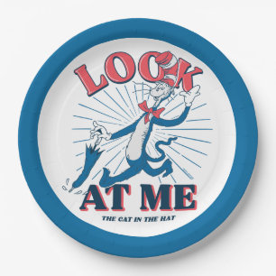 Prato De Papel Olhe Para Mim Gato No Chapéu