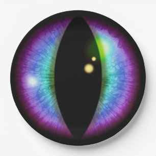 Prato De Papel Olho de Dragões Azuis e Roxos