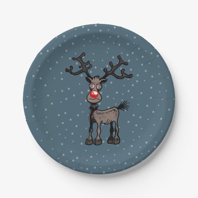 Prato De Papel Olhos bem loucos de Rudolf (Frente)