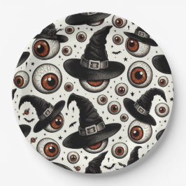 Prato De Papel Olhos de Bruxa