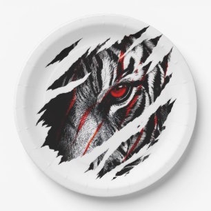 Prato De Papel Olhos de Tigre Anime Através do Arranhão