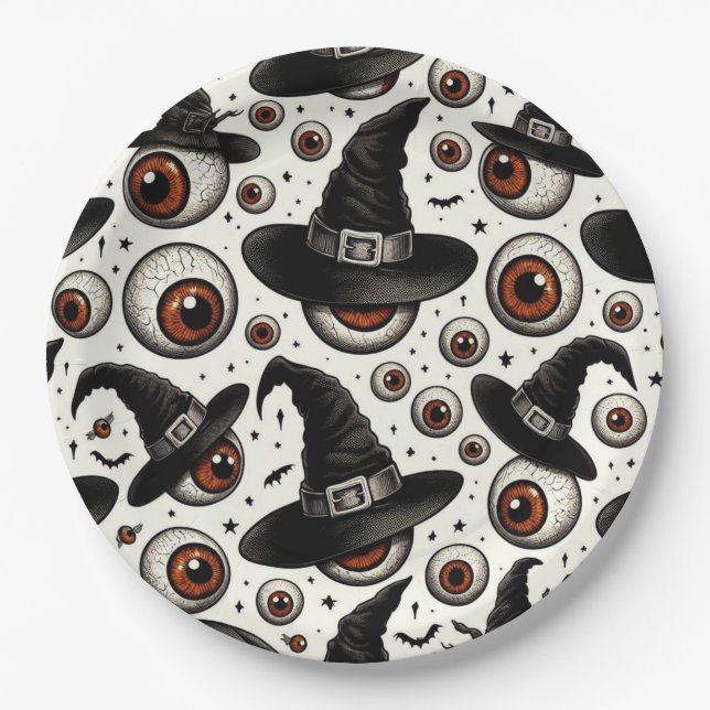 Prato De Papel Olhos Witchy (Frente)