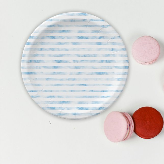 Prato De Papel Onda Azul Náutica (Criador carregado)