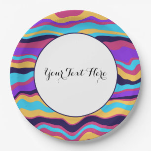 Prato De Papel Ondas abstrato