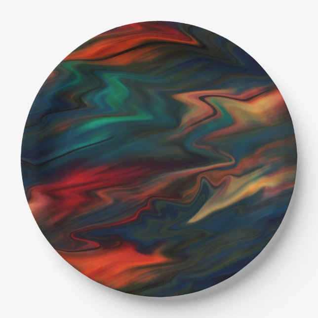 Prato De Papel Ondas indefinidas modernas de gradiente flexível a (Frente)