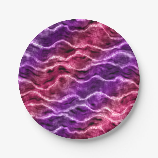 Prato De Papel ondas inkadas - gradiente de rosas : (Frente)
