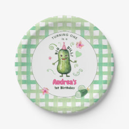 Prato De Papel One Big Dill Pickle First Birthday Pink