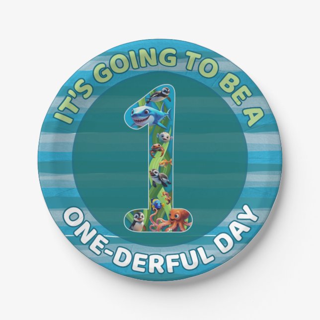 Prato De Papel One-derful Day Paper Plate (Frente)