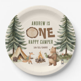 Prato De Papel One Happy Camper 1st Birthday Paper Plates