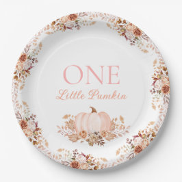 Prato De Papel One little Pumpkin Paper Plate