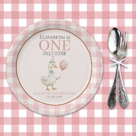 Prato De Papel One Silly Goose Girl's Birthday 1st Party