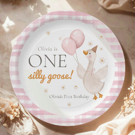 Prato De Papel One Silly Goose Spring Party Farm First Birthday