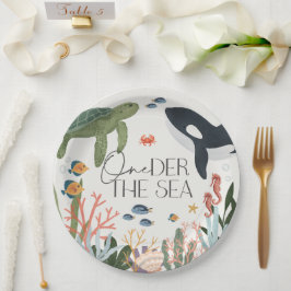 Prato De Papel Oneder The Sea First Birthday Mesa Decor