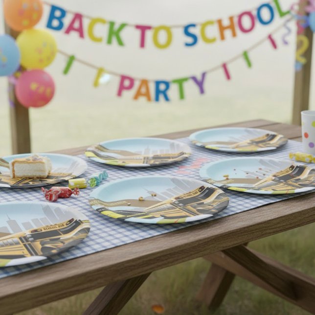 Prato De Papel Ônibus Escolar da Cidade Cibernética (Criador carregado)