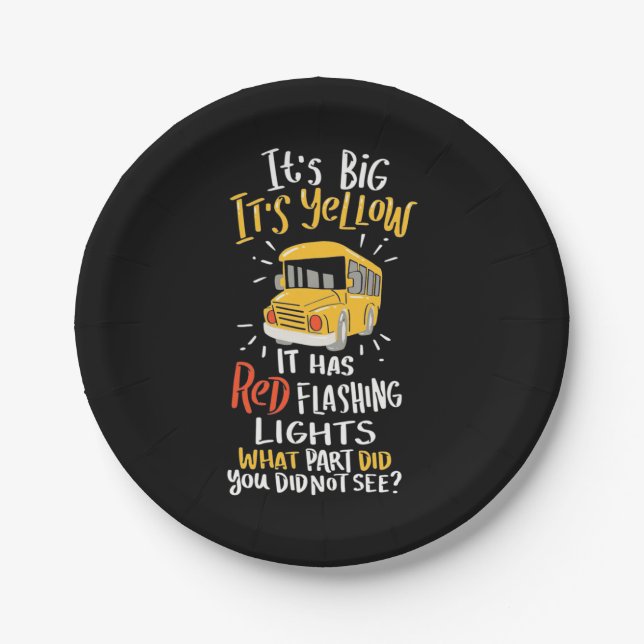 Prato De Papel Ônibus Escolar É Grande E Amarelo (Frente)