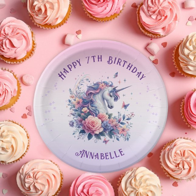 Prato De Papel Ontem, Raparigas do Unicórnio Púrpura, Rosa Mágica (Criador carregado)