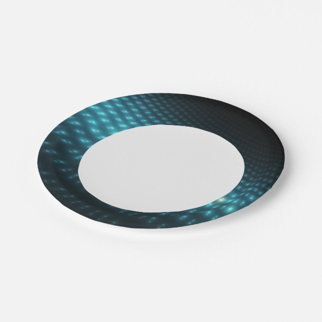 Prato De Papel Órbitos Azuis 3D (Inclinado)