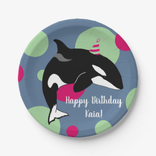 Prato De Papel Orca Killer Whale Aniversário