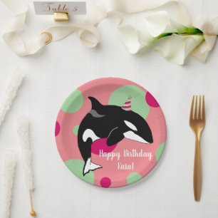 Prato De Papel Orca Killer Whale Aniversário