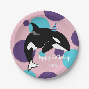 Prato De Papel Orca Killer Whale Birthday