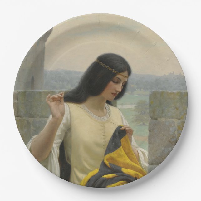 Prato De Papel Ordenando o Sinalizador Padrão (Mulher Medieval) (Frente)