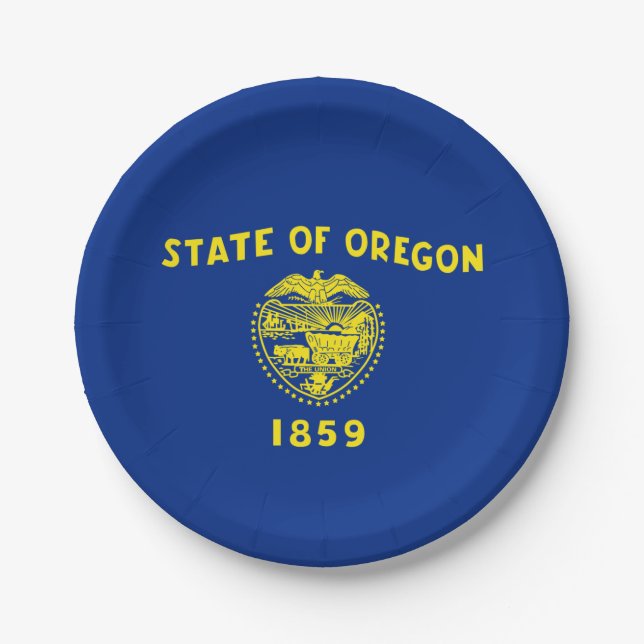 Prato De Papel Oregon Flag (Frente)