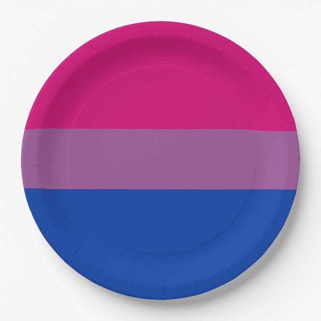Prato De Papel Orgulho Bissexual (Bandeira Bi) (Frente)