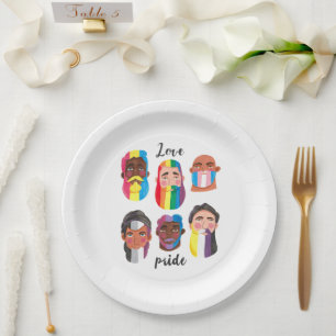 Prato De Papel Orgulho gay arco-íris bandeiras de gênero barba ho