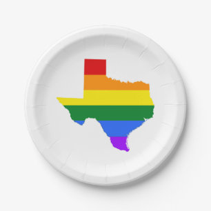 Prato De Papel Orgulho gay  Texas Rainbow