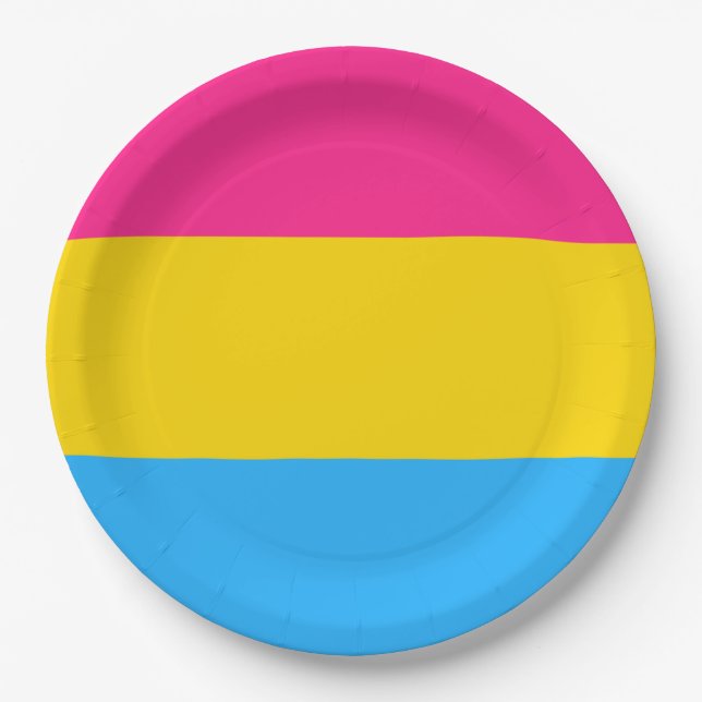 Prato De Papel Orgulho Pansexual (Bandeira Pan) (Frente)