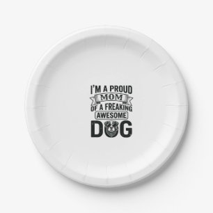 Prato De Papel Orgulhosa Mãe de Cachorro Desenho Vetorial de Grav