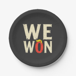 Prato De Papel Orgulhosa Maga Trump Ganhou Inaguração Dia de Disc