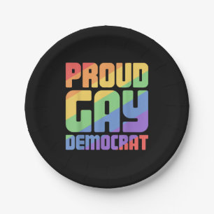 Prato De Papel Orgulhoso Democrata Gay Engraçado LGBT