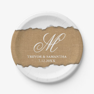 Prato De Papel Originais rasgados para fora olham o casamento do