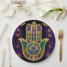 Ornamentado Dourado Terceiro Olho Hamsa