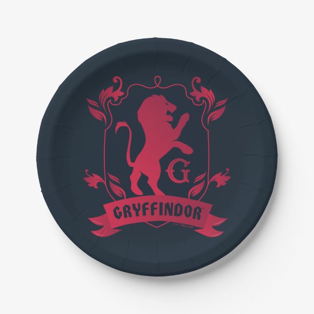 Prato De Papel Ornamentado GRYFFINDOR™ House Crest (Frente)