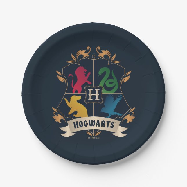 Prato De Papel Ornamentado HOGWARTS™ House Crest (Frente)