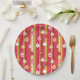 Prato De Papel Ornamentos de Árvore de Natal Amarelo Vermelho