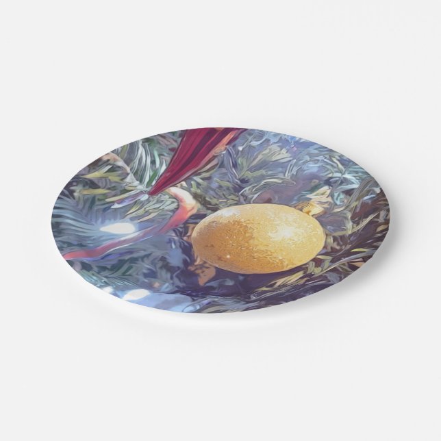 Prato De Papel Ornamentos de férias de inverno (Inclinado)