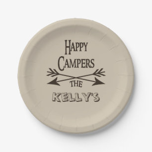 Prato De Papel Os campistas felizes personalizaram o rv