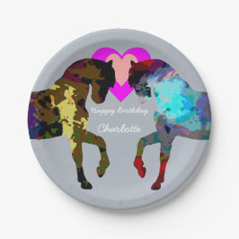 Prato De Papel Os cavalos azuis personalizaram as placas de papel