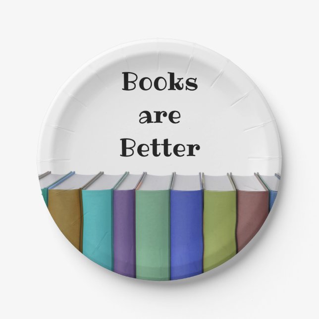 Prato De Papel Os livros são melhores (Frente)
