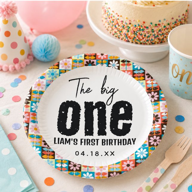 Prato De Papel Os PRIMEIROS Um Aniversário (The BIG One 1st Birthday Paper Plates)