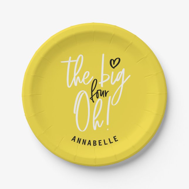 Prato De Papel Os quatro grandes! presente de favor de aniversári (Frente)